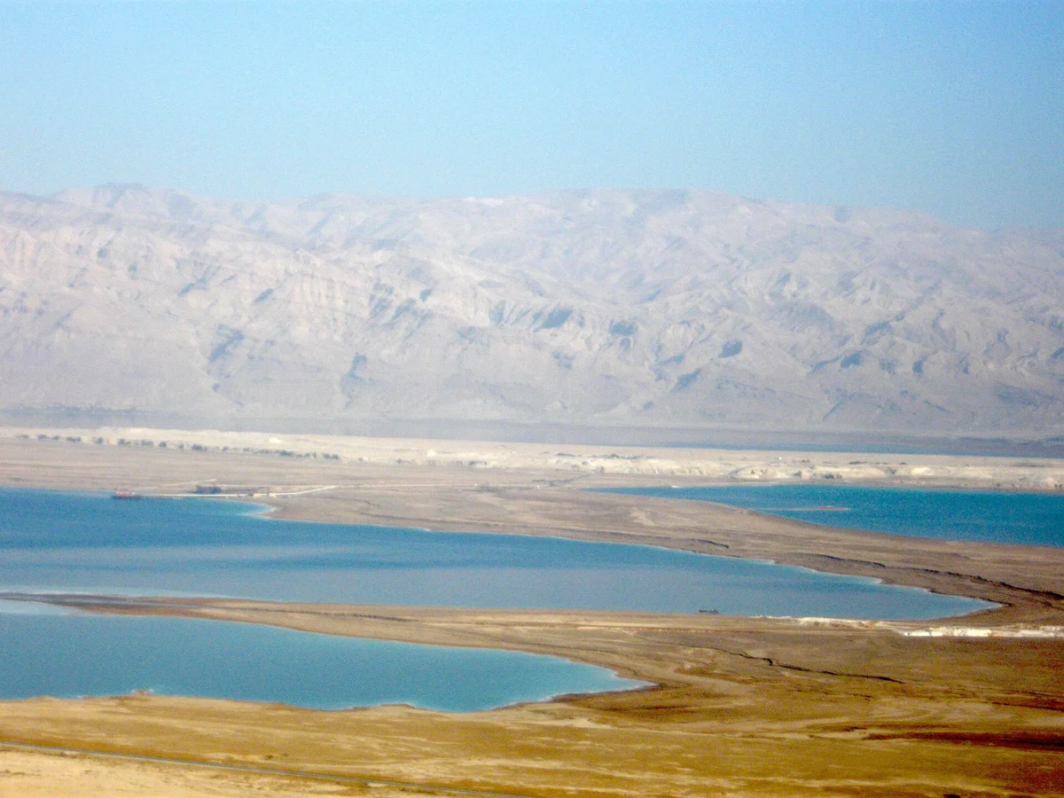 The Dead Sea and the hills of Jordan seen from Masada, the classic day trip from Jerusalem