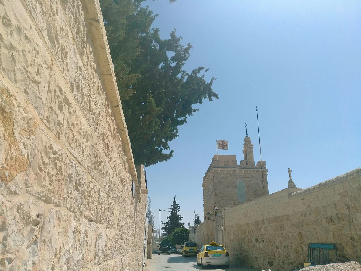 The lane outside the Milk Grotto chapel in Bethlehem, a short walk from Manger Square